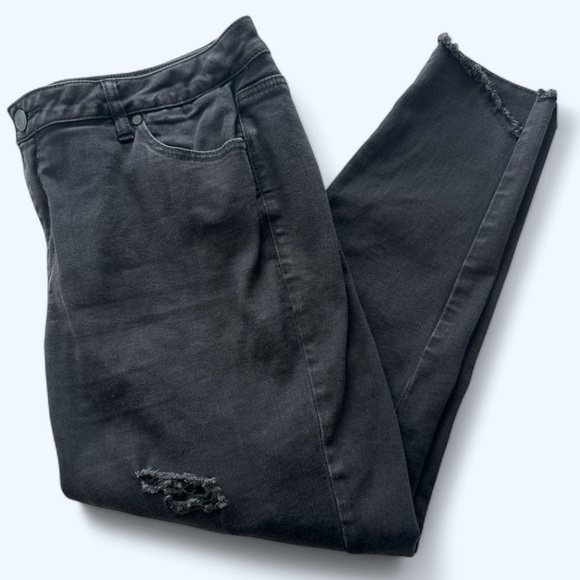 Lane Bryant Denim - Lane Bryant Plus Size Black Distressed Skinny Jeans
